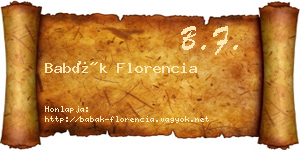 Babák Florencia névjegykártya